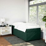 vidaXL Sommier à lattes de lit et matelas Vert foncé 80x200 cm Velours