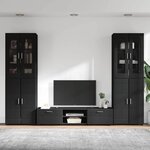 vidaXL Ensemble meuble TV avec tiroir FLORIN Noir Bois d'ingénierie