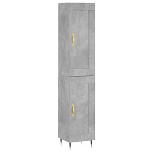 vidaXL Buffet haut Gris béton 34 5x34x180 cm Bois d'ingénierie
