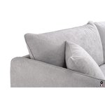 Canapé Fixe 3 places DAREN -Tissu Gris clair - Style scandinave -2 Coussins Déco - 207 x 90 x 88 cm