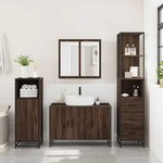 vidaXL Ensemble de meubles de salle de bain 3 Pièces Chêne marron
