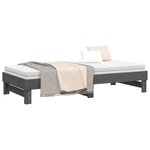 vidaXL Lit coulissant Gris 2x(100x200) cm Bois de pin massif
