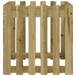 vidaXL Jardinière avec design de clôture 60x60x60 cm pin imprégné