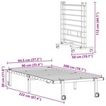 vidaXL Cadre de lit sans matelas pliable blanc 90x200 cm acier