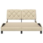 vidaXL Cadre de lit avec LED sans matelas crème 140x190 cm tissu