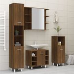 vidaXL Armoire de bain Chêne marron 30x30x179 cm Bois d'ingénierie