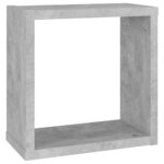 vidaXL Étagères cube murales 4 Pièces Gris béton 30x15x30 cm