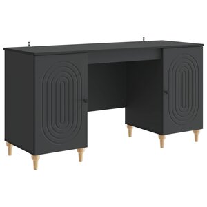 vidaXL Bureau avec étagère Noir 142 5 x 50 x 75 cm Bois d'ingénierie