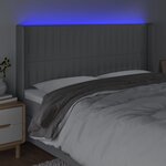 vidaXL Tête de lit à LED Gris clair 183x16x118/128 cm Tissu