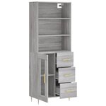 vidaXL Buffet haut Sonoma gris 69 5x34x180 cm Bois d'ingénierie