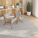 vidaXL Tapis de surface HUARTE Crème et gris 120 x 120 cm Polyester