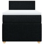 vidaXL Sommier à lattes de lit et matelas Noir 80x200 cm Tissu