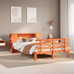 vidaXL Lit bibliothèque sans matelas cire marron 150x200 cm pin massif