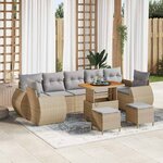vidaXL Ensemble de canapé de jardin 10 Pièces beige et gris clair