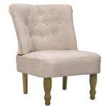 vidaXL Chaises en style français lot de 2 crème tissu