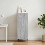vidaXL Buffet Sonoma gris 34 5 x 33 x 92 cm Bois d'ingénierie