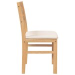 vidaXL Chaises à manger coussins 2 Pièces bois massif caoutchouc