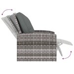 vidaXL Fauteuil inclinable de jardin avec coussins gris résine tressée