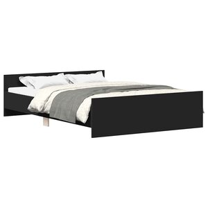 vidaXL Cadre de lit sans matelas noir 135x190 cm