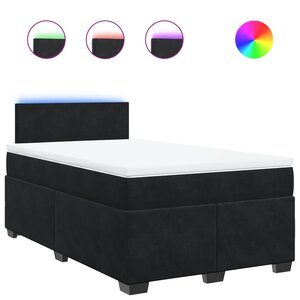 vidaXL Sommier à lattes de lit avec matelas noir 120x190 cm velours