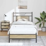 vidaXL Cadre de lit sans matelas chêne sonoma 75x190 cm