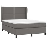 vidaXL Sommier à lattes de lit avec matelas Gris 140x190 cm Similicuir
