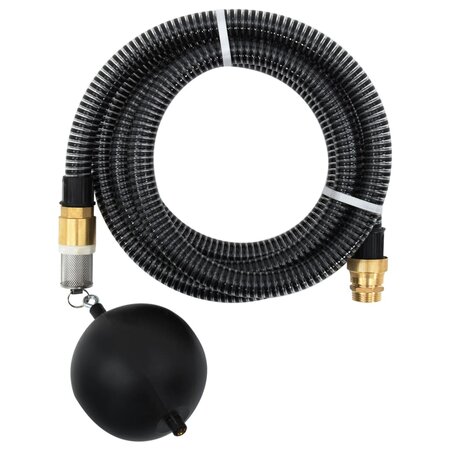 vidaXL Tuyau d'aspiration avec raccords en laiton noir 1 1" 25 m PVC