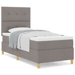 vidaXL Lit à sommier avec matelas taupe simple en tissu