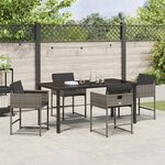 vidaXL Ensemble de salle à manger pour jardin 5 Pièces Gris Poly rotin