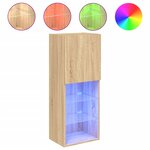 vidaXL Meuble TV avec lumières LED chêne sonoma 40 5x30x102 cm