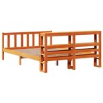 vidaXL Cadre de lit avec tête de lit cire marron 140x190cm bois de pin