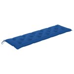 vidaXL Banc de jardin avec coussin bleu 175 cm Bois de teck massif
