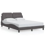 vidaXL Cadre de lit sans matelas Zadar gris 140x190 cm similicuir