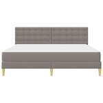 vidaXL Cadre de lit avec matelas Taupe 200 x 200 cm tissu