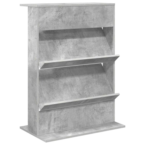 vidaXL Étagère à magazines avec étagère Gris béton 70 x 41 x 96 cm
