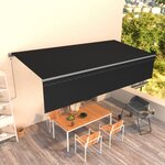 vidaXL Auvent automatique rétractable avec store 6x3 m Anthracite