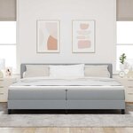 vidaXL Lit boxspring avec matelas Gris clair 200 x 200 cm tissu