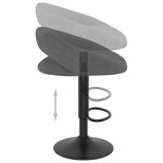 vidaXL Tabourets de bar lot de 2 gris foncé velours