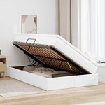 vidaXL Lit avec rangement et matelas Blanc 120 x 190 cm Simili cuir