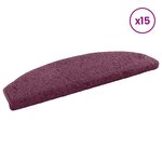 vidaXL Tapis d'escalier auto-adhésifs 15 Pièces Violet foncé