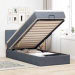 vidaXL Cadre de lit ottoman et matelas gris foncé 90x200 cm velours
