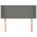 vidaXL Tête de lit avec oreilles Gris foncé 103x16x78/88 cm Tissu