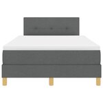 vidaXL Lit à ressort LED avec matelas Gris foncé 120 x 200 cm tissu