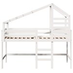 vidaXL Lit superposé avec échelle et toit sans matelas blanc 80x200 cm