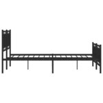 vidaXL Cadre de lit métal sans matelas avec pied de lit noir 160x200cm