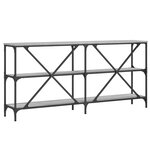 vidaXL Table console sonoma gris 160x30x75 cm bois d'ingénierie et fer