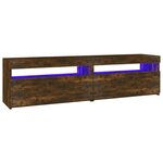 vidaXL Meubles TV avec lumières LED 2 Pièces Chêne fumé 75x35x40 cm