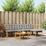 vidaXL Ensemble de canapés d'extérieur 6 pc Naturel et gris clair