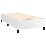 vidaXL Sommier à lattes de lit matelas LED Blanc 80x200cm Similicuir