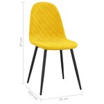 vidaXL Chaises à manger lot de 6 Jaune moutarde Velours